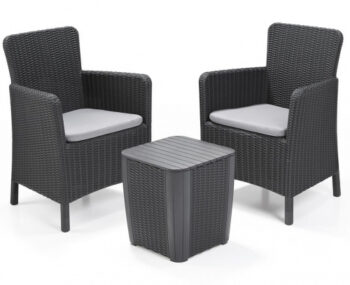 Набор балконной мебели Trenton Balcony (Round wicker table) графит