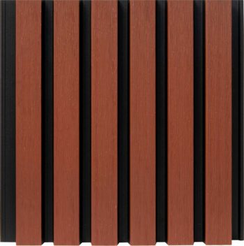 Реечная фасадная панель  POLIVAN Nusadua брусковая двухцветная 3D CO-EXTRUSION 13х177х3600 мм светло-коричневая