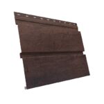 Металлический софит Квадро брус без перфорации 0,45 Print Elite Antique Wood