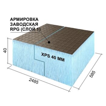 Утеплитель Ruspanel 40х585х2485 L кромка с односторонним армированием